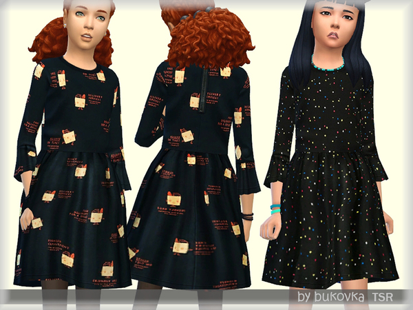 Sims 4 Dress for girls by bukovka at TSR