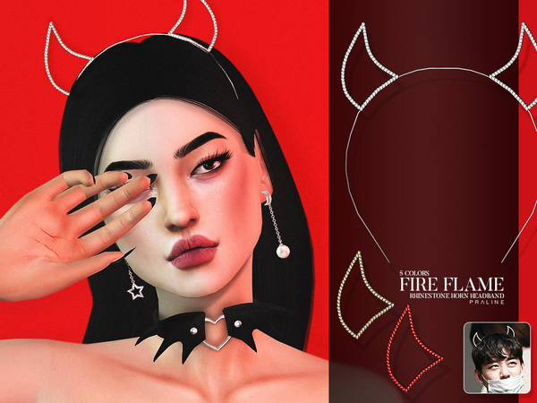 Sims 4 Fire Flame Headband by Pralinesims at TSR