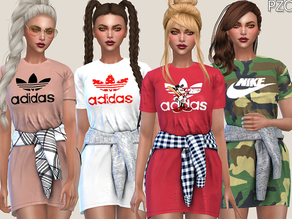 Sims 4 Sporty Dress by Pinkzombiecupcakes at TSR