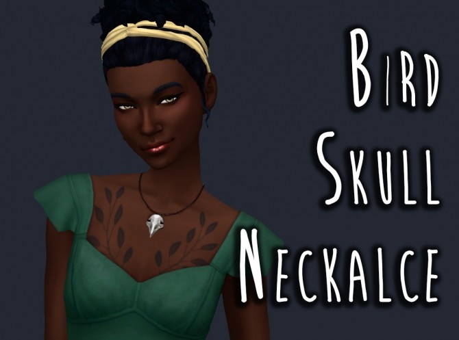Sims 4 Bird Skull Necklace at Teanmoon