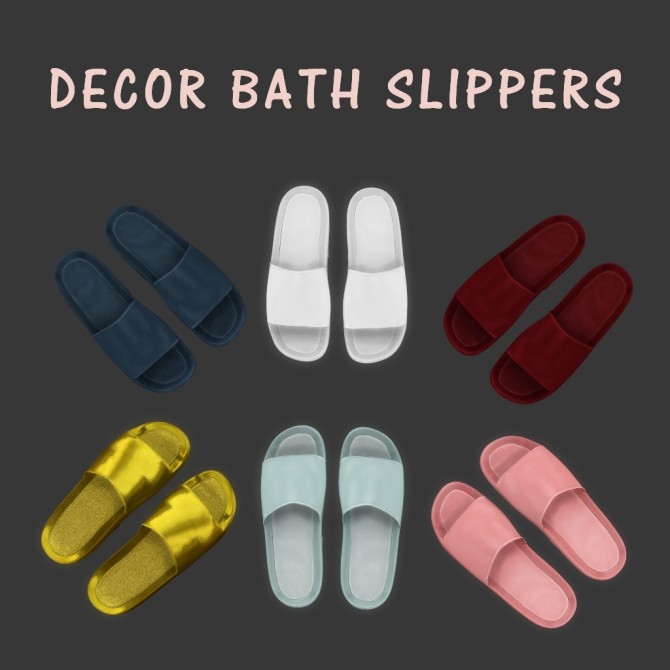 Sims 4 Decor Bath Slippers at Leo Sims