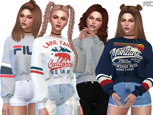 Sims 4 Sweatshirts Collection 010 Cold As Ice by Pinkzombiecupcakes at TSR