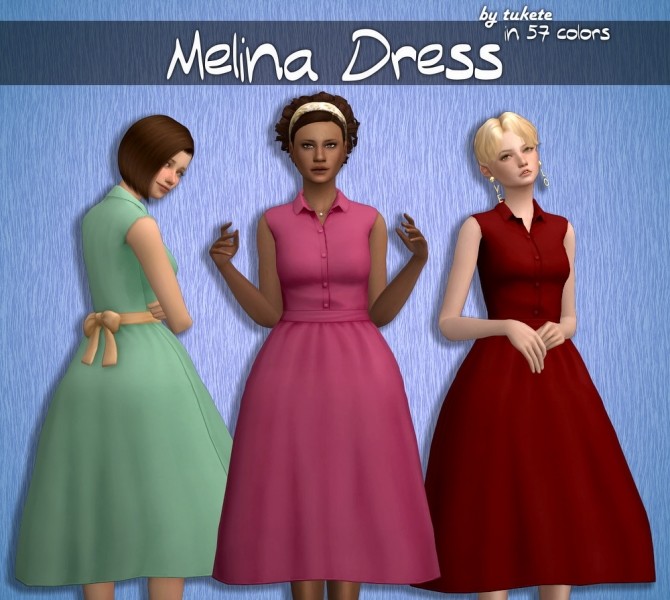 Sims 4 Melina Dress at Tukete
