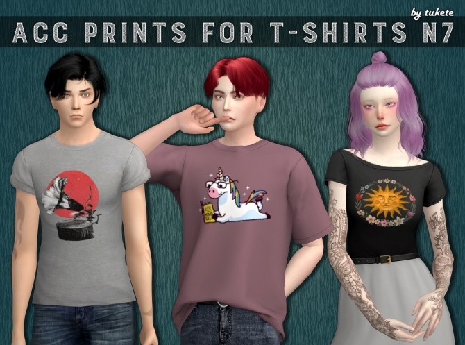 Sims 4 Acc Prints for T shirts Part 7 at Tukete