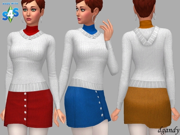 Sims 4 Sweater and Skirt Eva by dgandy at TSR