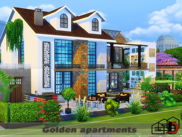 Sims 4 Golden apartments by Danuta720 at TSR