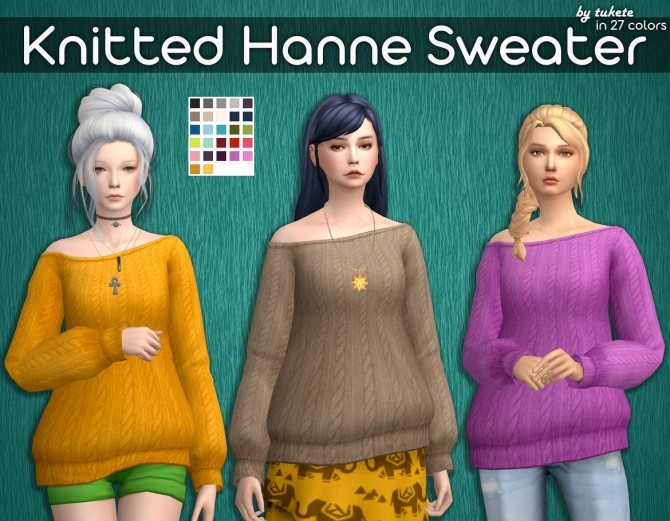 Sims 4 Knitted Hanne Sweater at Tukete