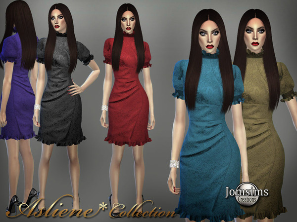 Sims 4 Asliene dress 5 by jomsims at TSR