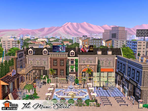 Sims 4 The Music Street by autaki at TSR
