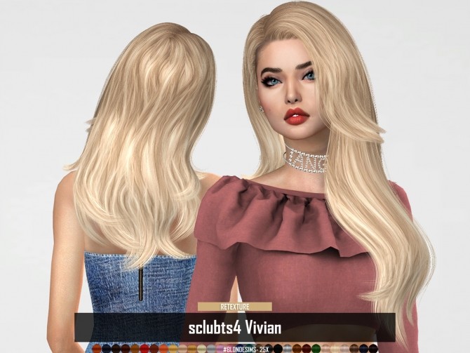 Sims 4 RUCHELLSIMS S club hair Vivian n38 (RETEXTURE) at REDHEADSIMS