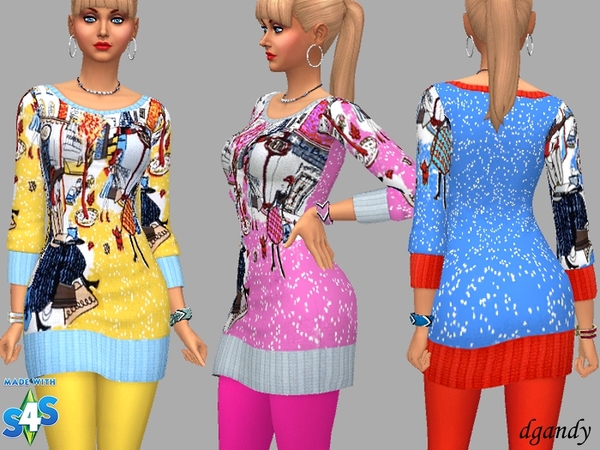 Sims 4 Sweater Dress Jamie by dgandy at TSR