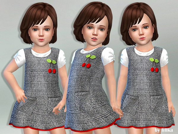 Sims 4 Toddler Cherry Dress by lillka at TSR