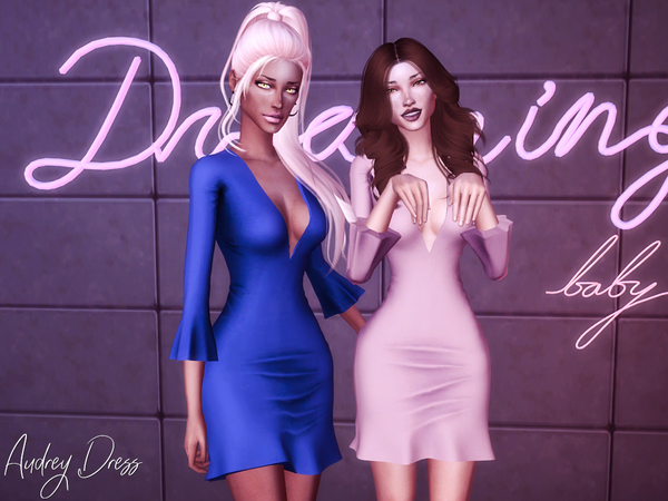 Sims 4 Audrey Dress by Genius666 at TSR