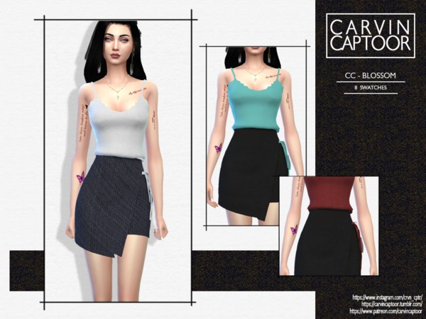 Sims 4 Blossom outfit by carvin captoor at TSR
