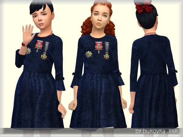 Sims 4 Dress Velvet by bukovka at TSR