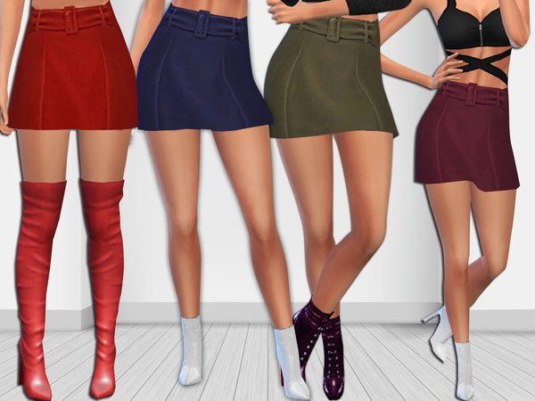 Sims 4 Winter Skirts with Belt by Saliwa at TSR