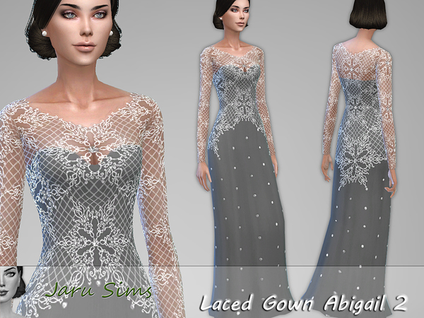 Sims 4 Laced Gown Abigail 2 by Jaru Sims at TSR