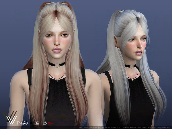 Sims 4 WINGS OE1125 hair by wingssims at TSR