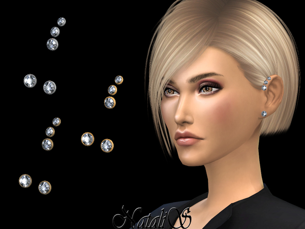 Sims 4 Triple crystals forward helix piercing left by NataliS at TSR