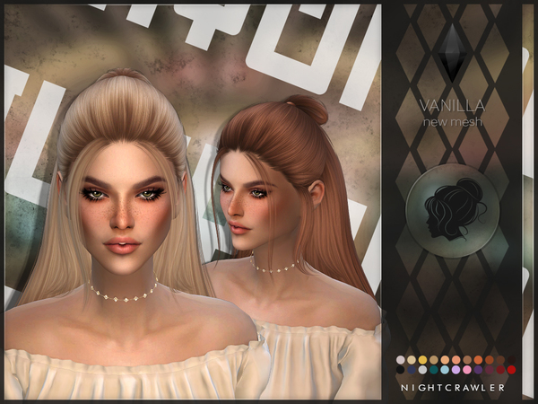 Sims 4 Vanilla hair by Nightcrawler at TSR