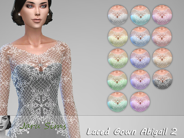 Sims 4 Laced Gown Abigail 2 by Jaru Sims at TSR