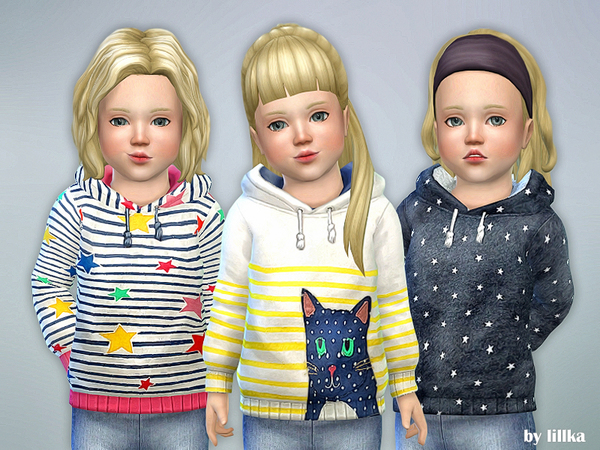 Sims 4 Hoodie for Toddler Girls P07 by lillka at TSR