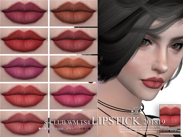 Sims 4 Lipstick 201819 by S Club WM at TSR