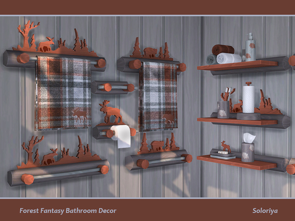 Sims 4 Forest Fantasy Bathroom Decor by soloriya at TSR