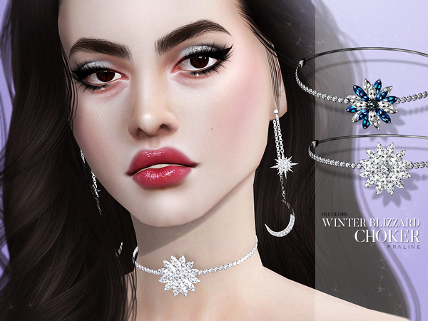 Sims 4 Winter Blizzard Choker by Pralinesims at TSR
