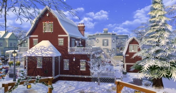 Sims 4 Christmas House 2018 NO CC by Marjia at Mod The Sims