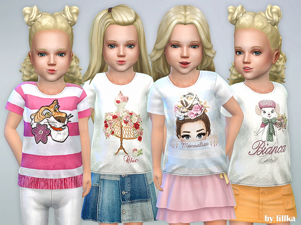 Sims 4 T Shirt Toddler Girl P09 by lillka at TSR