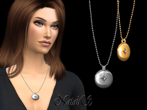 Sims 4 Round locket necklace by NataliS at TSR