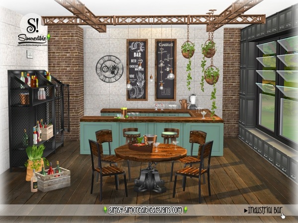 Sims 4 Industrial Bar by SIMcredible at TSR