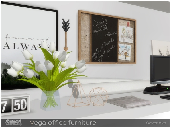 Sims 4 Vega office furniture by Severinka at TSR