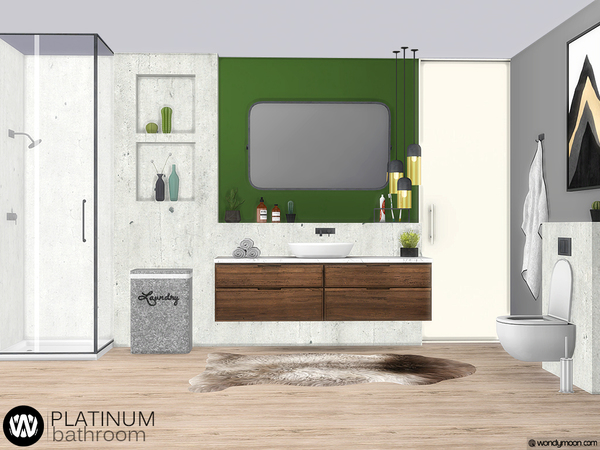 Sims 4 Platinum Bathroom by wondymoon at TSR