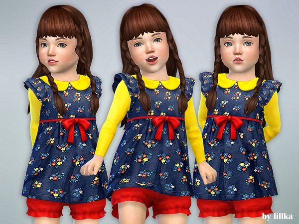 Sims 4 Little Flower Dress by lillka at TSR