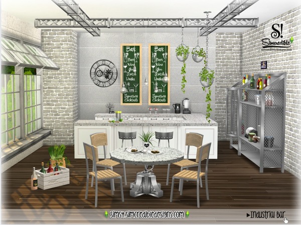 Sims 4 Industrial Bar by SIMcredible at TSR