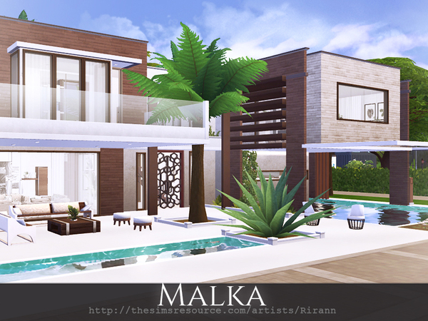 Sims 4 Malka contemporary house by Rirann at TSR