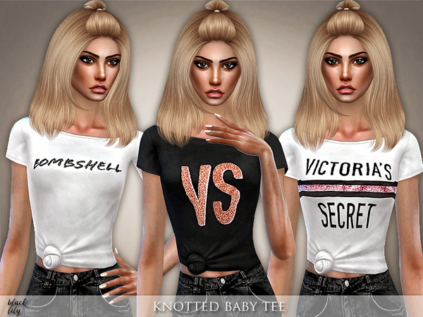 Sims 4 Knotted Baby Tee by Black Lily at TSR