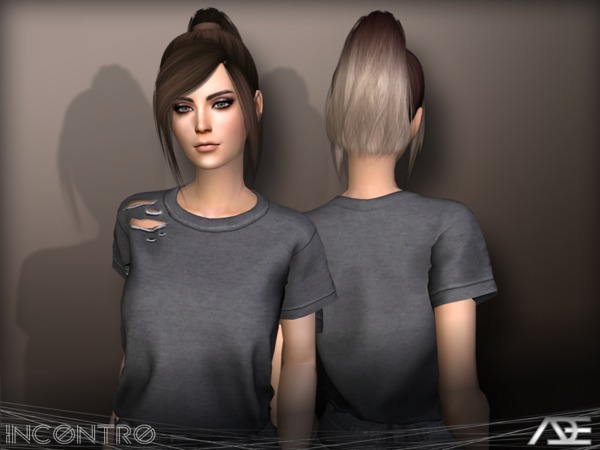 Sims 4 Incontro hair by Ade Darma at TSR