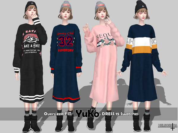 Sims 4 YUKO Dress by Helsoseira at TSR