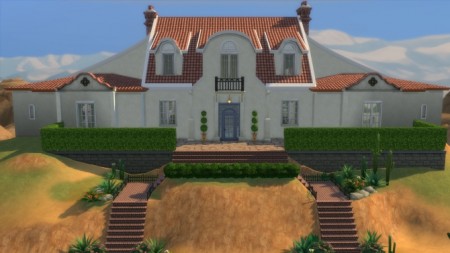 Spanish Revival Mansion NO CC by boxod at Mod The Sims
