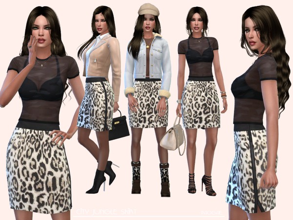 Sims 4 CityJungle Skirt by Paogae at TSR