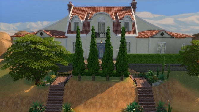 Sims 4 Spanish Revival Mansion NO CC by boxod at Mod The Sims