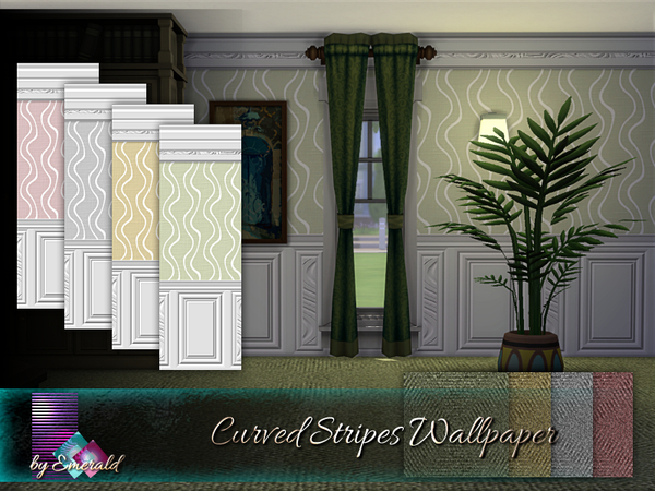 Sims 4 Curved Stripes Wallpaper by emerald at TSR