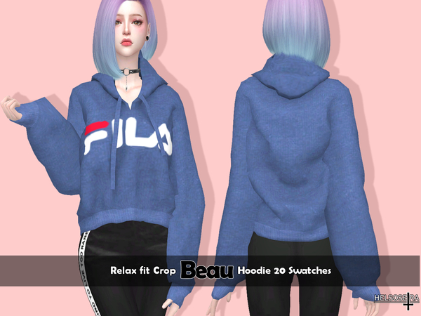 Sims 4 BEAU Relax Fit Hoodie by Helsoseira at TSR