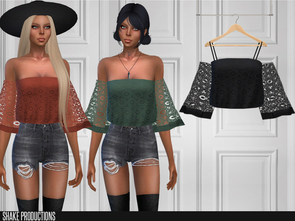 Sims 4 192 Blouse With Lace Details by ShakeProductions at TSR