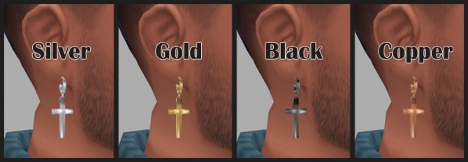 Sims 4 Cross earrings by Mathcope at Sims 4 Studio