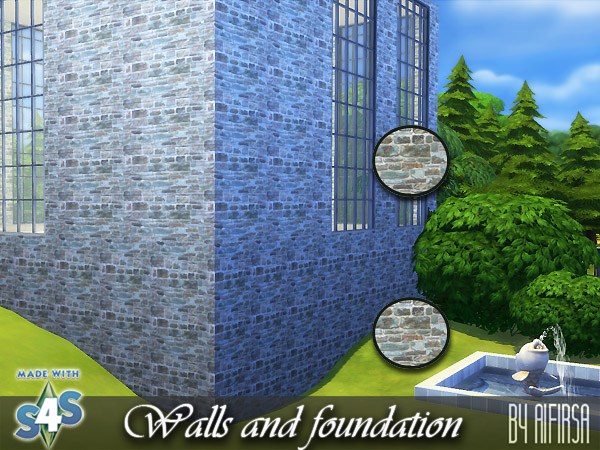 Sims 4 Rock walls and foundation at Aifirsa
