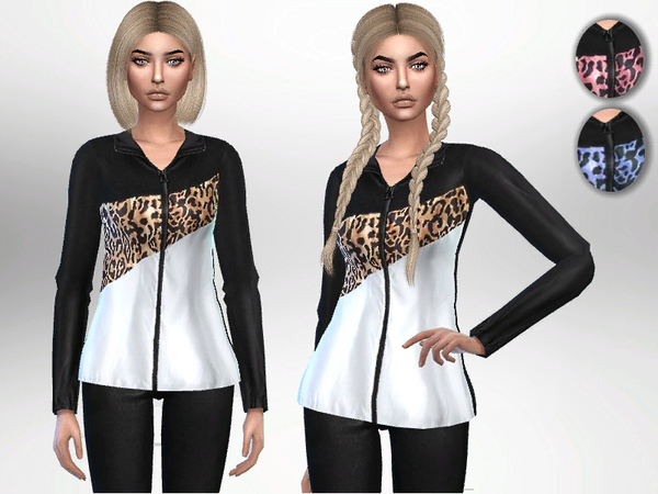 Sims 4 Cheetah Print Jacket by Puresim at TSR